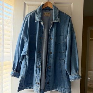 We The Free Light Blue Denim Shirt Jacket